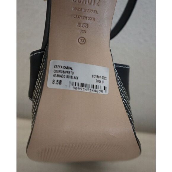 Schutz Women's Sz 8.5B Black Leather Keefa Casual Platform Sandals - Picture 9 of 12
